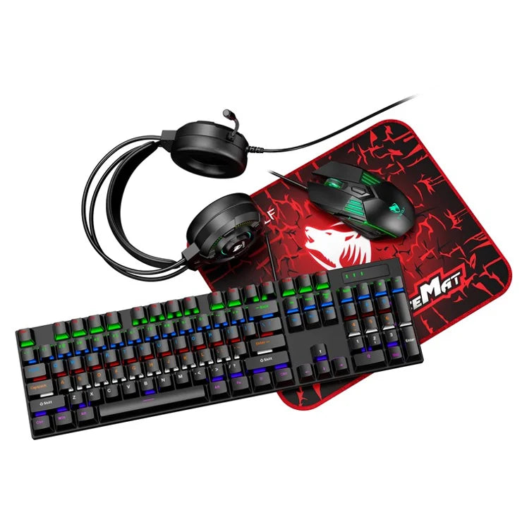 T-Wolf TF700 Wired 4 in 1 Gaming Keyboard & Mouse Set